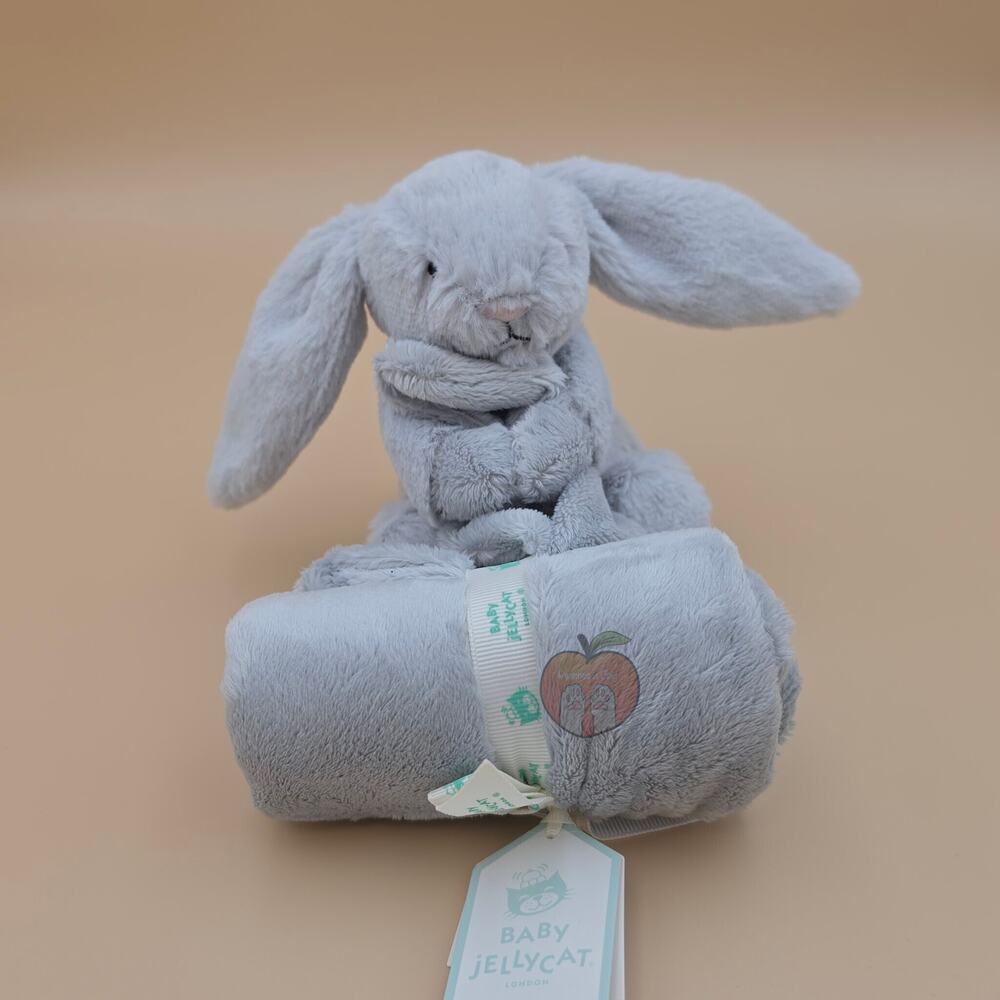 Jellycat Bashful Grey Bunny Soother - AUTHENTIC - NEW WITH TAGS